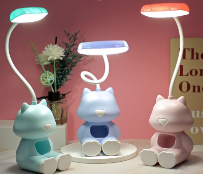10 Yuan Store Gift Student Children Led Charging Table Lamp Cartoon Desktop Storage Mobile Phone Holder Small Night Lamp
