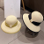 Hat Female Summer Outdoor Beach Hat Butterfly Ribbon Hepburn Style Big Brim Sun-Proof Straw Hat Vacation Travel Sun Hat