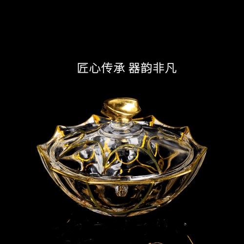 european-style light luxury irregular crystal glass cover bowl sugar jar storage jar candy jar decorative jar