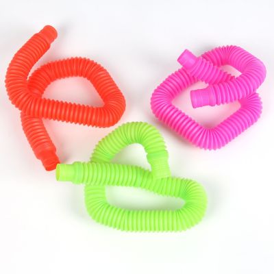 Cross-Border Pop Tube Color Stretch Plastic Pipe Corrugated DIY Extension Tube Vent Pressure Reduction Toy