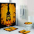 Manufacturer Graphic Customization Wansheng Cartoon Black Cat Pumpkin Digital Printing Decoration Shower Curtain Bathroom Four-Piece Toilet Cover