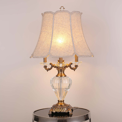 Three-Head Candle Crystal Lamp European-Style High-End Table Lamp Bedroom Hotel Decoration Floor Table Lamp