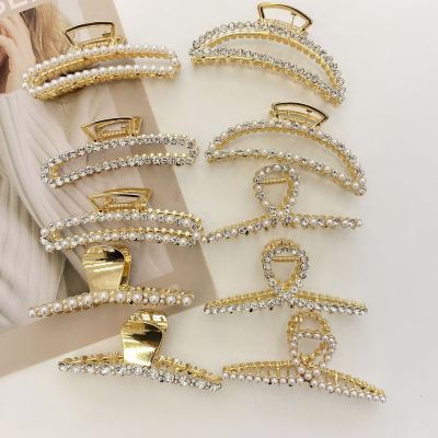 Korean Hairpin Back Head Pearl Grip Simple Elegant Head Clip Updo Large Horsetail Clip Female