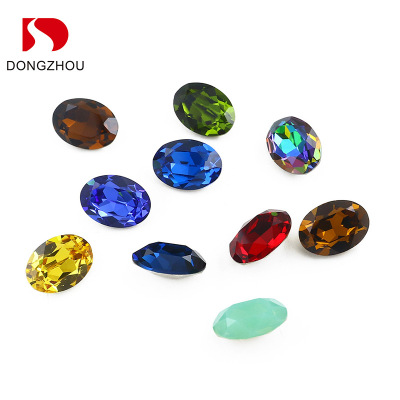 DongzhouCrystalGlassDrill10 * 14mmPointedOvalOrnamentDecorativeDiamondClothingAccessoriesDIYPhone Case Stick-on Crystals