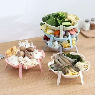 Hot-Selling Stackable Pattern Plate Creative Domestic Hot Pot Side Dish Plate Tableware Fruit Plate Saucer Dim Sum Plate
