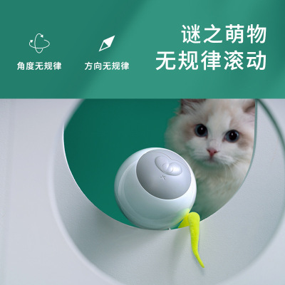 Brand Customized Cross-Border Pet Supplies Cat Electric Smart Zhihi Toy LED Luminous Cat Teasing Ball Rolling Ball