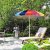 Metal Rainbow Beach Patio Umbrella Tilting Table Umbrella Outdoor Sunshade