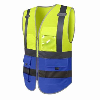 120G Two Horizontal and Two Vertical Stitching Reflective Vest + Business Card Bag +3 Bag Cover Pockets