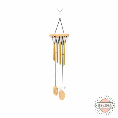 Simple New European and American Classic Rotating Multi-Tube Metal plus Solid Wood Aluminum Tube Wind Chimes Personal Creative Home Hanging Ornaments