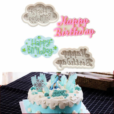 Happy Birthday Mold Letters and Numbers Fondant Silicone Mold HappyBirthday Chocote Mold Plug-in