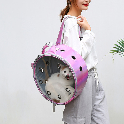 New Cat Bag Transparent Outdoor Portable Hamster Bag Pet Outer Strap Backpack Breathable Schoolbag Space Capsule Cat Bag