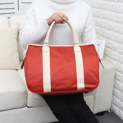 Factory Wholesale Korean Travel Bag Women's Portable Large-Capacity Luggage Bag Short Distance Travel Bag Men's Contrast Color Boarding Bag-