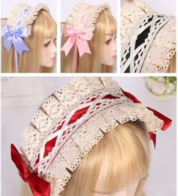 New Lolita Headband Bow Lace Hair Band Soft Girl Two-Dimensional Headband Skirt Accessories Wholesale