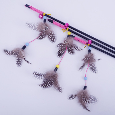 Factory Wholesale Wholesale Cat Toy Pearl Feather Cat Teaser Cat Teaser Toy Cat Toy Cat Teaser Feather Cat Playing Rod