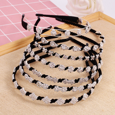 2021 New Korean Style Twisted Rhinestone Headband Girl Ins Diamond Hair Accessories Claw Chain Headband Headdress