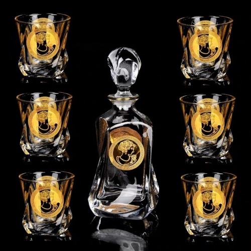 gold-inlaid crystal whiskey wine set wine glass bottle lead-free glass decanter wine bottle wine set