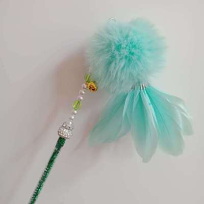 Factory Direct Sales Cat Toy Fairy Cat Teaser Handmade Bell Feather Cat Playing Rod