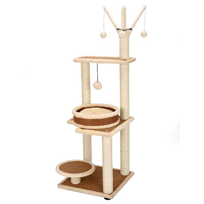 Supply Sisal Cat Climbing Frame Scratching Pole Export Cat Scratch Trees Solid Wood Cat Scratch Board Cat Nest Tree Integrated Cat Toy