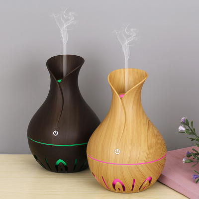 Creative USB Heavy Fog Water Drop Wood Grain Humidifier Aroma Diffuser