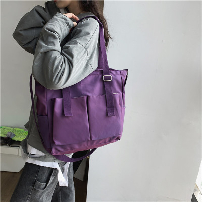 Messenger Bag Women's Nylon Bag Large Capacity Ins Versatile Korean Style Japanese Style College Student Class Shoulder Handbag Cloth Bag