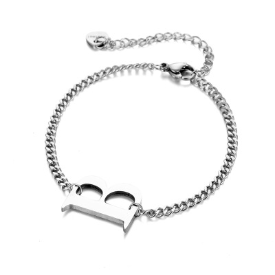 Titanium Steel Hiphop Letter B Bracelet Trendy Personality Ins Hip Hop Letter Bracelet Jewelry