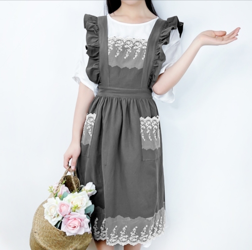 western style french rural pastoral fabric apron women‘s lace work household apron cakeroom flower shop apron