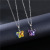 Women's Butterfly Clavicle Chain Butterfly ​Pendant AB Purple Crystal Stainless Steel ​Necklace 