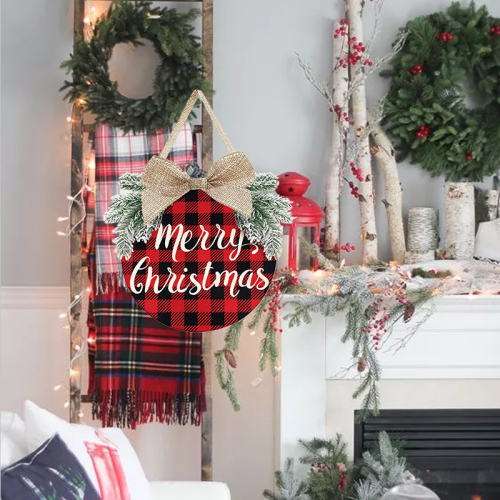 holiday party supplies christmas party decoration fashion flowers and plants linen bowknot door hanging