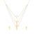 Three-Layer Cross Stainless Steel Necklace and Earrings Suit Three-Color Clavicle Chain Set Chain