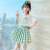 Girls' Summer Fashionable Skirt Suit 2021 Summer New Children's Preppy Style Medium and Large Children's Clothing Korean Style Two-Piece Suit Fashion