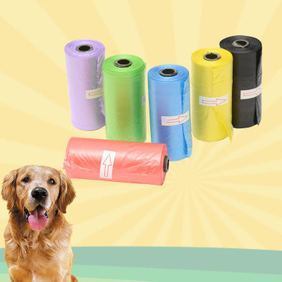 Promotional Pet Garbage Bag 15 PCs/Roll Dog Pick-up Bag Plastic Pick-up Poo Bag Cat Dog Poop Garbage Bag