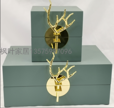 Modern Minimalist Dresser Wooden Storage Box Model Room Soft Decorative Ornaments Bedroom Leather Jewelry Storage Box