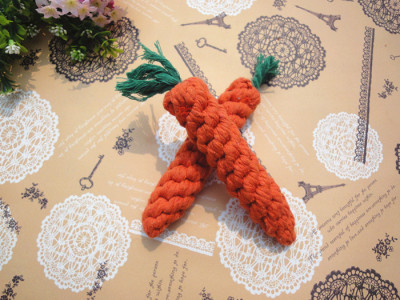 Pet Carrot Cotton Rope Toys Hand-Woven Teeth Cleaning Teeth Grinding Teeth Cotton Rope Pet Toy