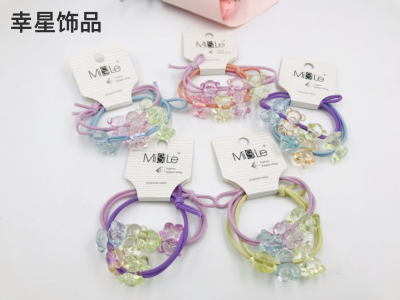 Transparent Cartoon Accessories Rubber Band Fashion Headband Bear Cute Multi Hair Ring Knotted Hair Band Headband