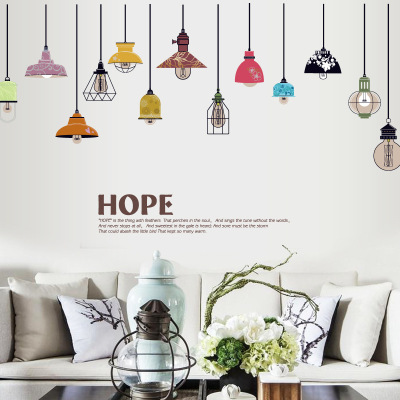 Wholesale Plane Wall Sticker Sk9144 Colorful Chandelier Fashion Bedroom Living Room Entrance TV Wall Decorative Wall Stickers in Stock