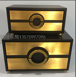 New Chinese Modern Minimalist Linen Wooden Jewelry Box Decoration Model House Sales Office Soft Decoration Storage Box