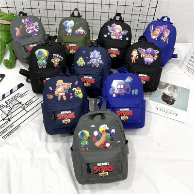 First Grade Student Schoolbag Cartoon Printed Canvas Backpack Kindergarten Baby's Backpack Boys Accessory Bag Wholesale