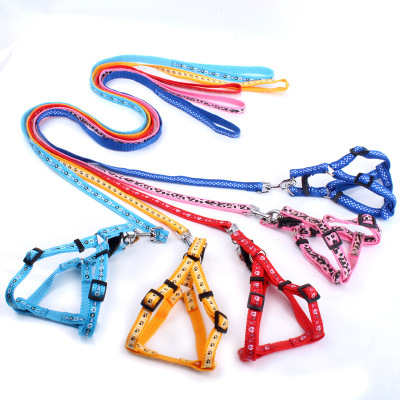 Factory Direct Sales Cloth Printed Pet Hand Holding Rope Small and Medium-Sized Dogs Teddy VIP Pet Dog Rope Dog Leash Spot