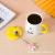 Cute Rabbit Handle Ceramic Mug with Cover Spoon Household Water Cup Breakfast Cup Stylish Birthday Gift Personality Cup