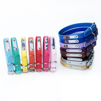 10 Pack 1.5 Leather Collar Pet Dog Collar Pu Collar Famous Brand Laser Sculpture Large Quantity in Stock