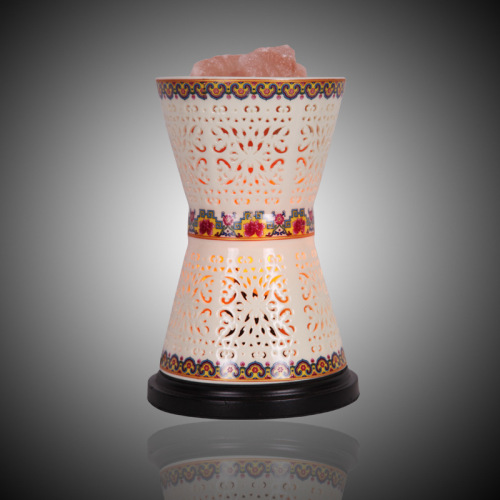 jh8812 pure natural crystal salt lamp of himalayas eight buckets of wealth ceramic gift salt lamp table lamp