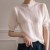 Women's Half Turtleneck Knitted Short-Sleeved Bottoming Shirt Spring/Summer Bai T-shirt Temperament Slim-Fitting Loose Top 2021