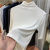 Mock-Neck Mid-Length Sleeve Thread T-shirt Bottoming Shirt for Women 2021 Spring New Inner Wear Solid Color Thin and All-Matching Top Fashion