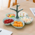 B09-2105 Nordic Modern Minimalist Fork Fruit Plate Home Living Room Creative Pattern Grid Snack Dish