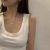Yellow Silk Solid Color U-Shaped Camisole Women's 2021 Summer Inner Wear Base Sleeveless Crop-Top Short Top S79957