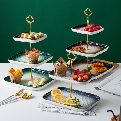 New Household Creative Living Room Multi-Layer Fruit Plate Wedding Birthday Cake Dessert Three-Layer String Disk Shelf Spot EBay