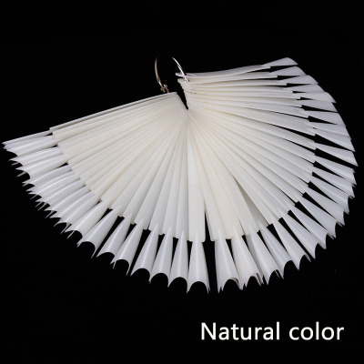 Cross-Border Manicure Fan-Shaped Color Palette New Ghost Tip Nail Tip French Nail Polish Display 50 Nail Tip Color Plate