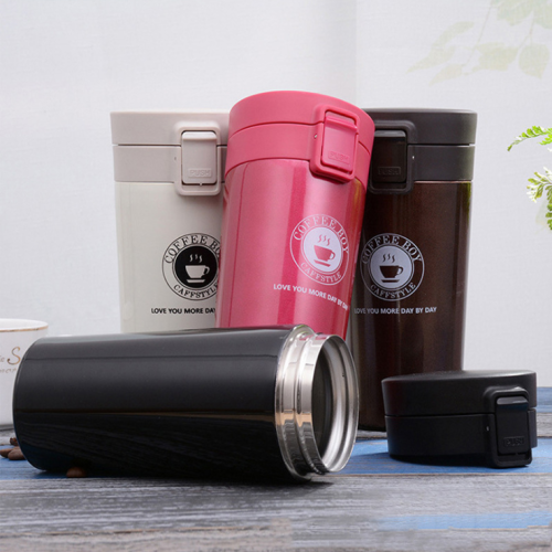 creative portable vehicle-mounted stainless steel thermos cup