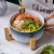 2021 New Factory Creative Korean Style Bowl Household Good-looking Fruit Salad Bowl Ceramic with Wooden Frame Breakfast Bowl