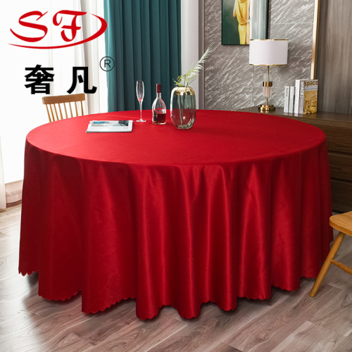 Hotel Solid Color Tablecloth Fabric Restaurant Banquet Wedding Tablecloth restaurant Table Cloth European-Style Large round Table round Household 